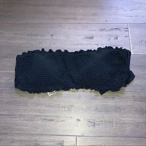 Black hollister smocked bandeau bikini top